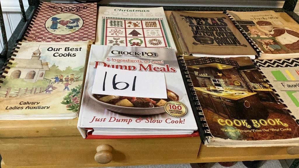 Cook books- some from local churches, crock pot