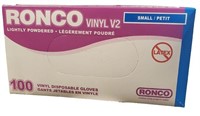 RONCO -100 LATEX FREE VINYL DISPOSABLE GLOVE-SMALL