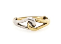Two tone 9ct gold ring