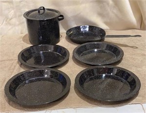 Black Enamel Cookware Set