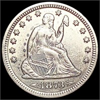 1873 Arws Seated Liberty Quarter CLOSELY