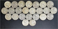 24 US Silver Half Dollars