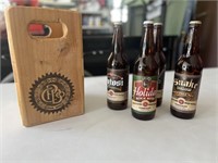Potosi Brewing Co. wood box with assortment of bot