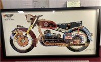Collage Artwork By Alex Zeng, Motorcycle, Signed