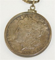 1889 Morgan Dollar Sterling Silver Necklace with