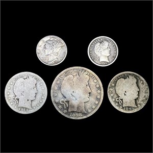 [5] Varied US Coinage [1895-O, 1898-D, 1907-S,