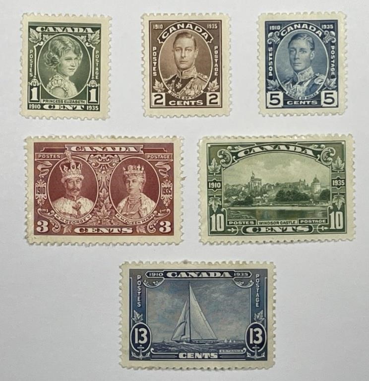 CANADA: 1935 Complete Jubilee Set #211-216 MPH