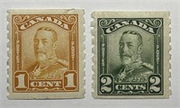 CANADA: 1929 1c & 2c Coil #160 & 161 MPH