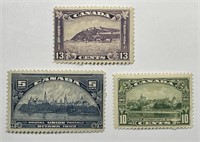 CANADA: Trio of Stamps #201, 202, 215 Mint