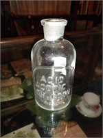 4.5" Antique apothecary bottle 
Embossed Acid