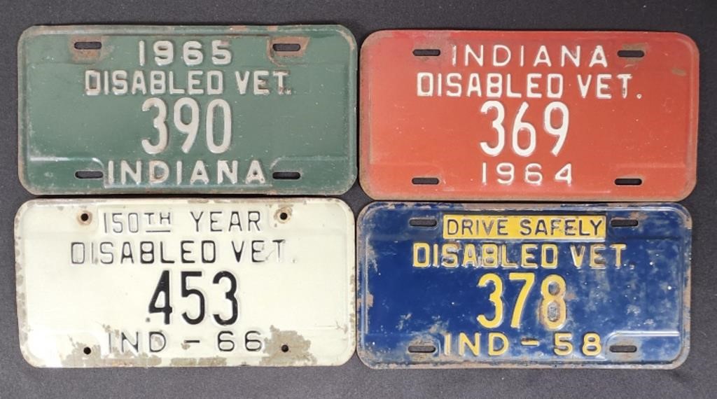 1958-1966 Indiana License Plates (4)