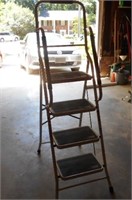 Large 4 Step Ladder White and Black