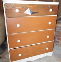 Old 4 Drawer Wood Chest of Drawers