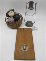 LOT BASKET, WALL MATCH HOLDER, SALTS. & MORE