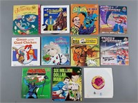 10pc Vtg Character Book & 45rpm Record Lot