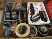 soldering iron assorted tape rolls wire rolls