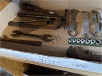 BOX LOT OLD WRENCHES