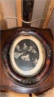 Antique etching, Washington family