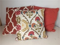 3 Decorative Toss Pillows approx 17x17