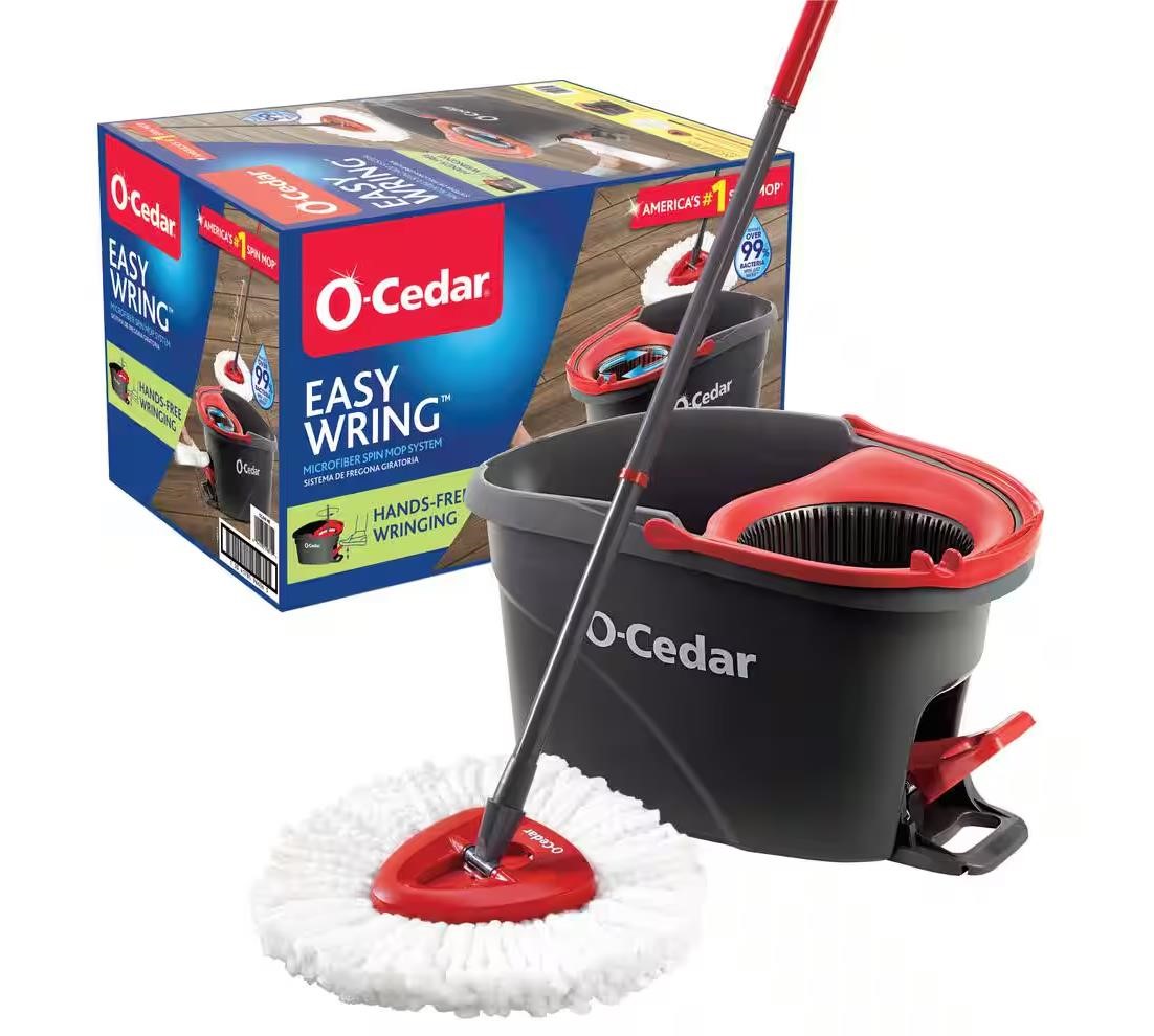O-Cedar EasyWring Microfiber Spin Mop with Bucket