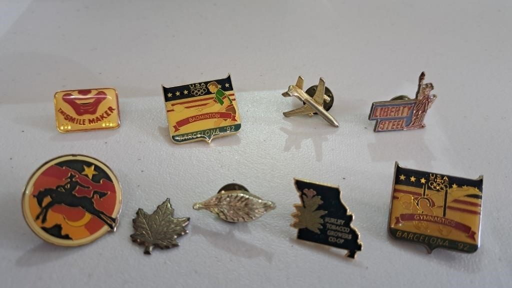 Miscellaneous pins. Burley tobacco pins