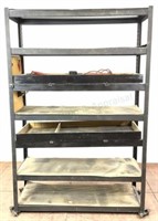 6ft Steel Utility Rack W/ 2 Pullout Drawers