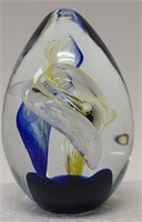 Large Art  Glass Swirl Paperweight