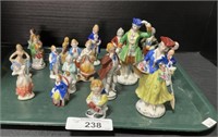 16 Porcelain Occupied Japan Figurines.