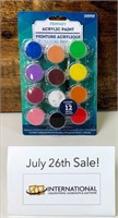 12 Pack of Arcylic Primary Paints