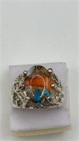 Spiney Oyster Stone Sterling Ring