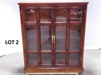 Antique Cherry Lighted Panel Bookcase