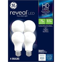 SR1614  GE Reveal HD+ 75W LED Bulbs, A19, 4pk