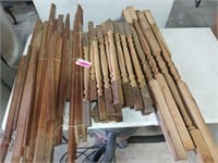 Asst banister posts, sorted wood slats