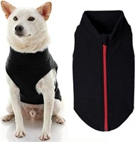 Gooby Zip Up Fleece Dog Sweater - Black, 2X-Large