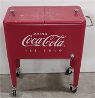 (R) Vintage Coca-Cola Rolling Cooler. 29" L. ×