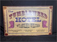 Retro Tumbleweed Hotel Sign by Mark Clapsdale