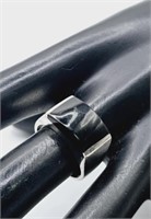 Sterling Silver Modernist Black Onyx Ring