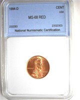 1994-D Cent NNC MS68 RD