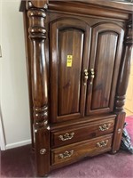 Large Wardrobe Dark Pine 68" Tall 46" X 21"