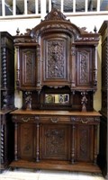 Exceptionally Carved Neo Renaissance Oak Buffet.