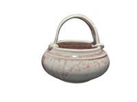 Handcrafted White and Pink Speckled Ceramic Potter