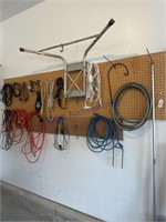 ITEMS ON PEGBOARD--DROP CORDS, SHORT HOSE,