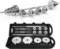 Adjustable Dumbbell Set Chrome Free Weights 110Lb