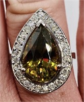 $15,000  6.83 cts African Sphene & Diamond 14k