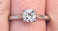 14k White Gold 0.46 ct Solitaire Diamond Ring