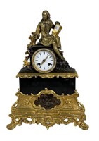 NAPOLEAN III STYLE GILT BRONZE MOUNTED CLOCK