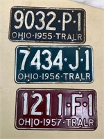 3 pcs- 1950s OH license plates