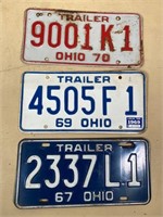3pcs- 1960s-70s OH license plates
