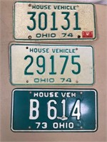3pcs- 197os OH license plates
