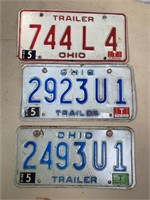 3pcs- 1970s OH license plates